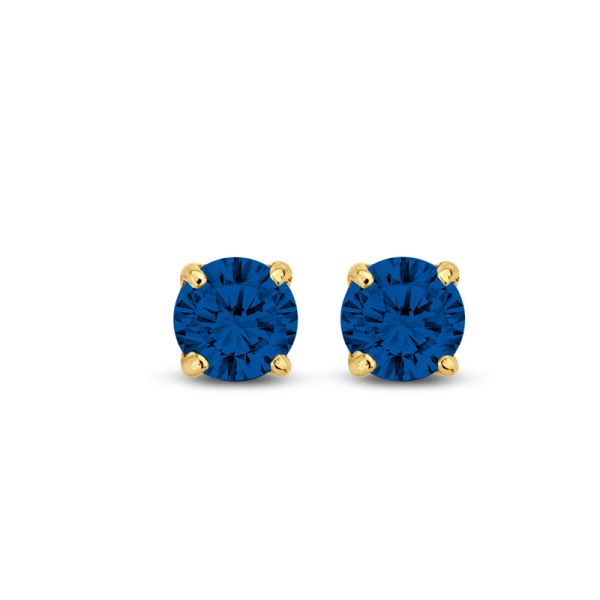 Ohrstecker Zirkonia Blau Gold 585 - 4mm