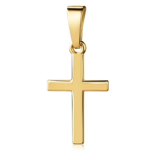 Anhänger Kreuz Silber 925 vergoldet - Glänzend - 13mm