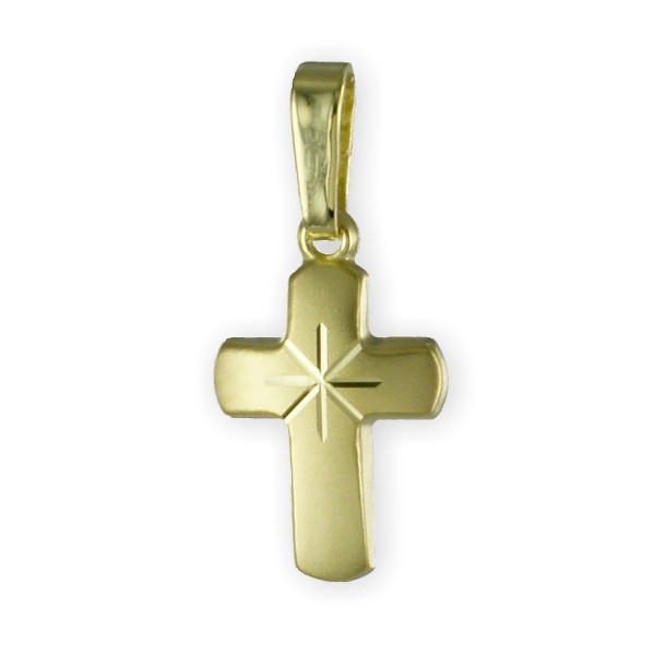Kreuzanhänger diamantiert Gold 333 - 19,5x9mm