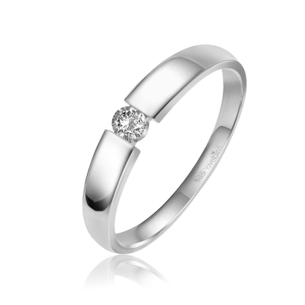 Lovebird Spannring Weißgold 585 - Brillant 0,10 ct.