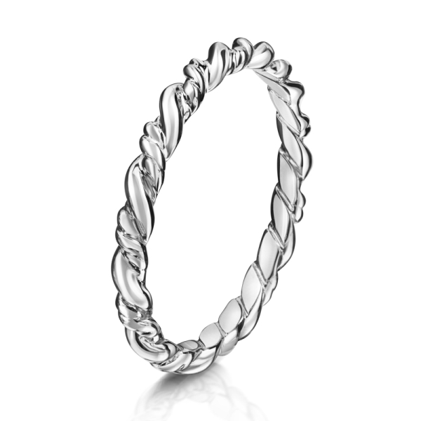 Lovebird Damenring twisted Weißgold 333 - 2,5mm breit