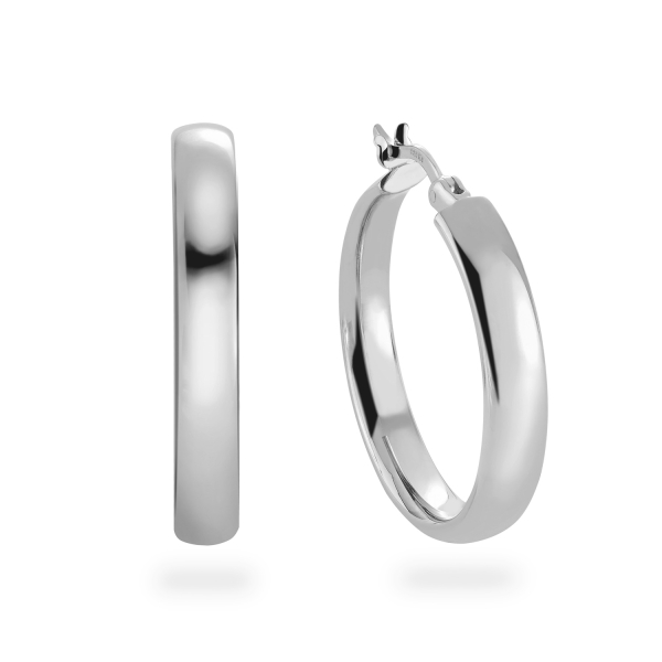 Creolen Silber 925 rhodiniert - Ø 25mm - 3,9mm breit