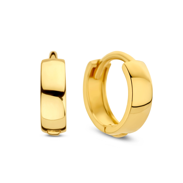 Klappcreolen Gold 585 - Hochglanz - Ø 10mm - 3mm breit