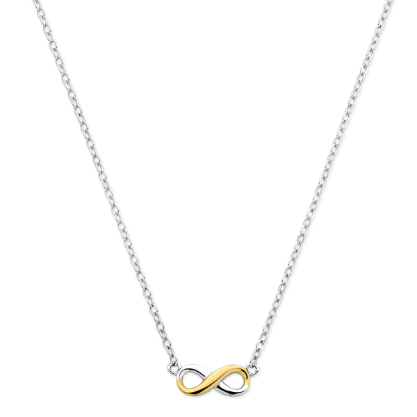Collier mit Anhänger Endless Silber 925 rhodiniert Bicolor - Verlängerung 7cm - Bild 2