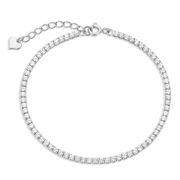 Tennisarmband Zirkonia Silber 925 rhodiniert - 72 Zirkonia - 2mm breit