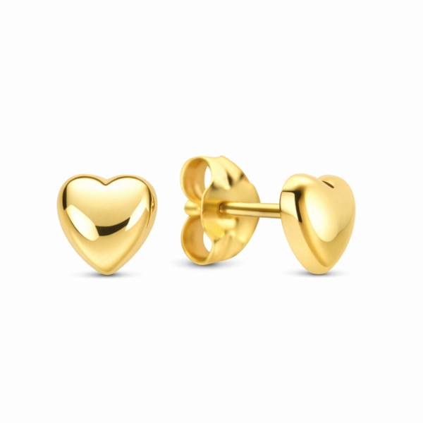 Ohrstecker Herz Gold 585 - Hochglanz - 4,4mm