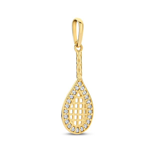 Anhänger Tennisschläger Gold 585 - 22 Zirkonia - Bild 2