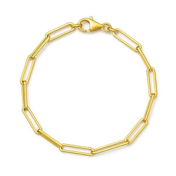 Paperclip Armband Gelbgold 333 - 19cm