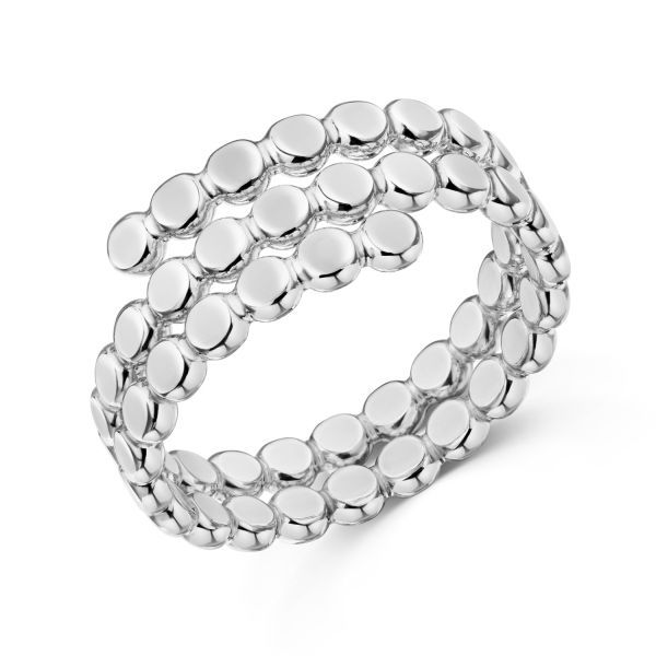 Kugel-Ring gewalzt Silber 925 - Breite 6,0 auf 9,0mm