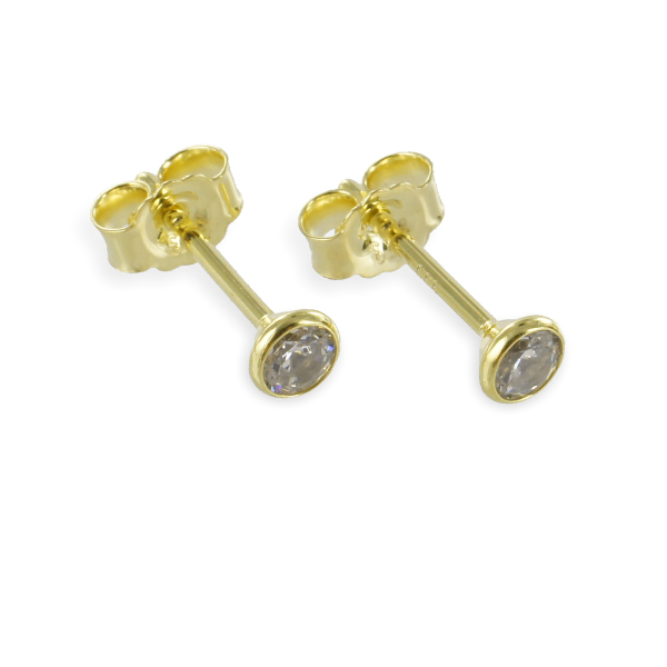 Ohrstecker mit Zirkonia 3mm Gold 333