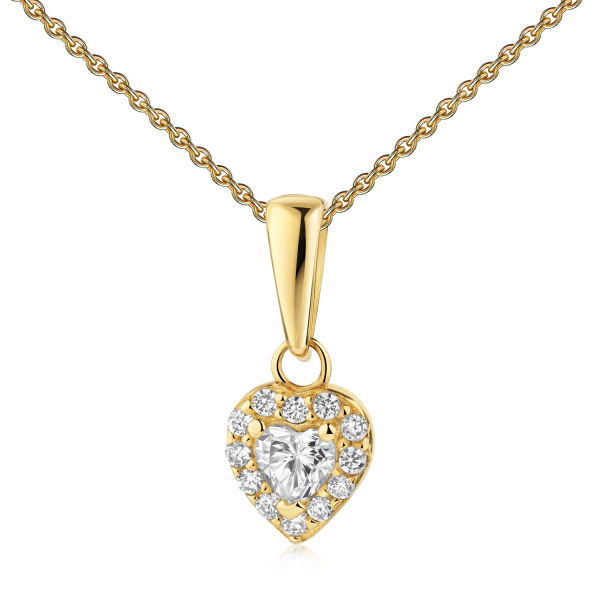 Anhänger Herz Gold 333 - 13 Zirkonia - Gesamthöhe 13mm - Bild 2