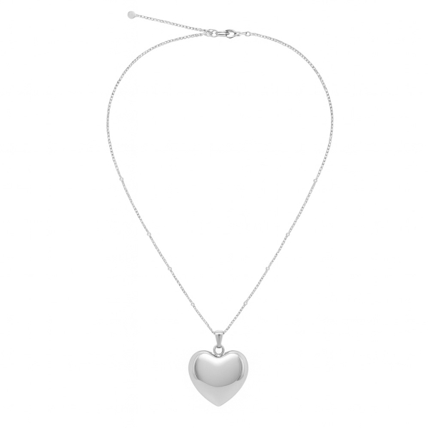 Lovebird Collier mit Anhänger Herz Edelstahl - 80+5cm - Bild 2