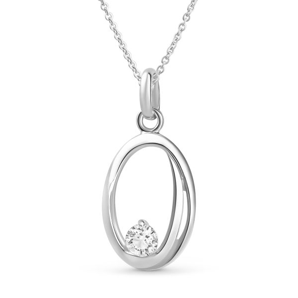 Anhänger Zirkonia Silber 925 rhodiniert - 13x9,5mm