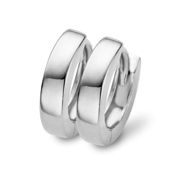 Klappcreolen Silber 925 rhodiniert - Ø 12mm - 2,7mm breit