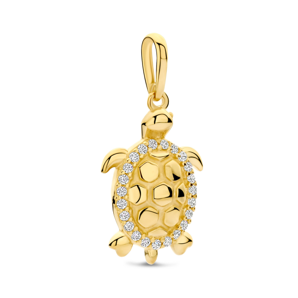 Anhänger Schildkröte Gold 585 - 22 Zirkonia - Bild 2
