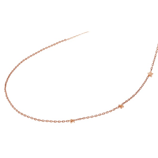 Collier mit 3 Sternen Silber 925 rosévergoldet - 38/40/42cm