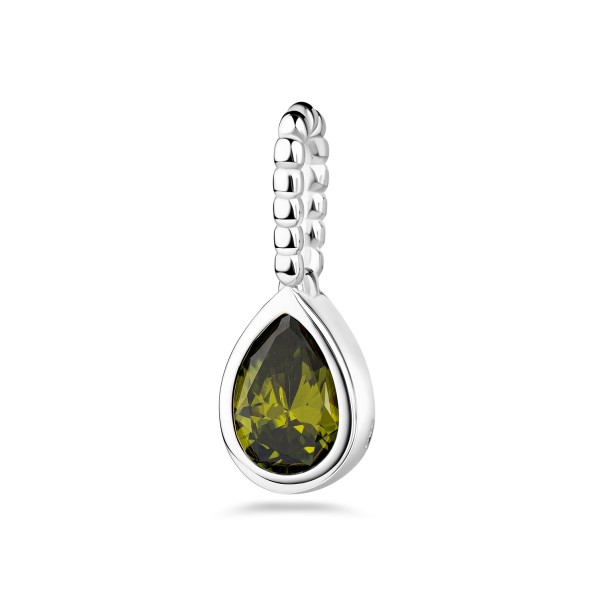 Anhänger Tropfen Silber 925 - Zirkonia Olive