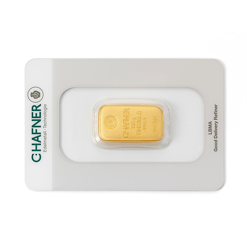 250g Goldbarren C.HAFNER - 999,9 Feingold - Neuware