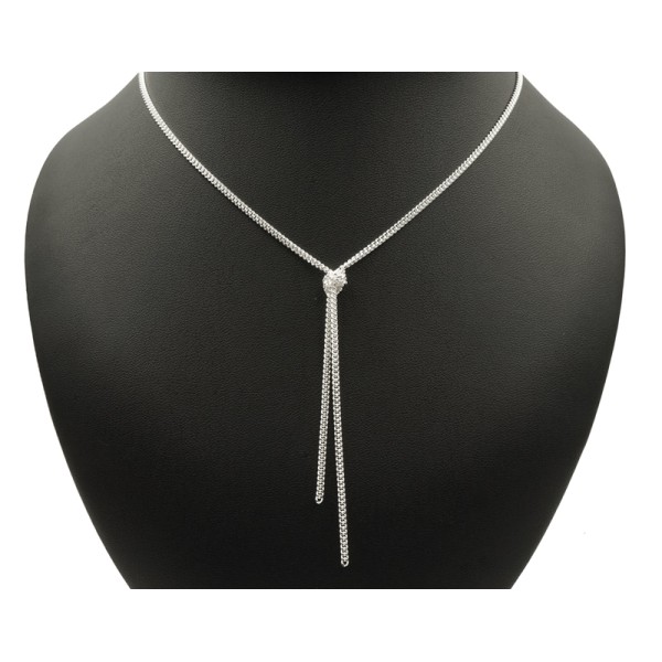 Y-Collier Silber 925 - 60cm - Panzerkette diamantiert