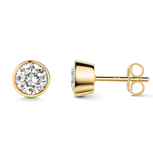Lovebird Ohrstecker Gelbgold 585 - Lab Grown Brillanten 1,00 ct - Zargenfassung