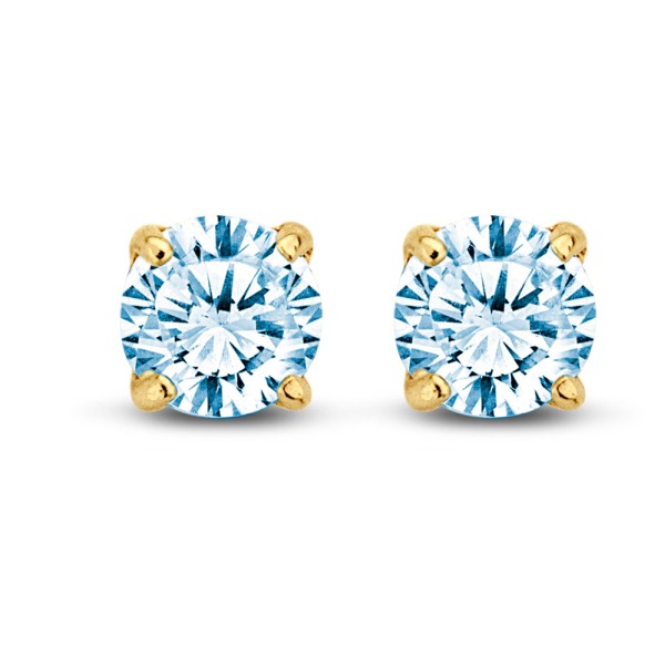 Ohrstecker Zirkonia Aqua Gold 585 - 5mm