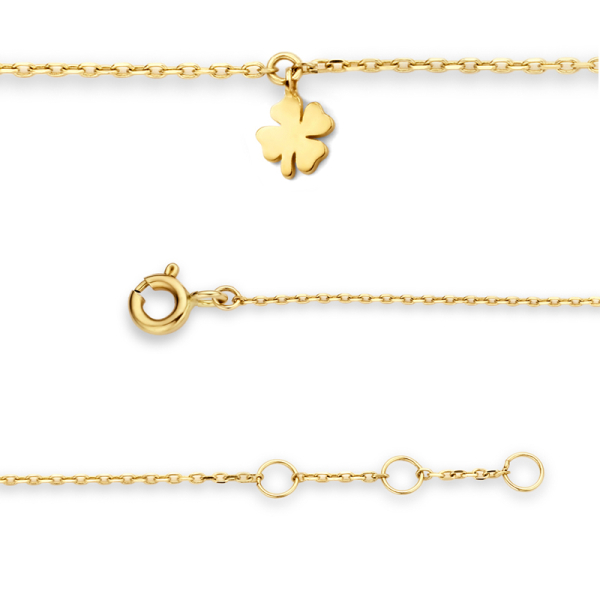 Armband Klee Gold 585 - Ankerkette