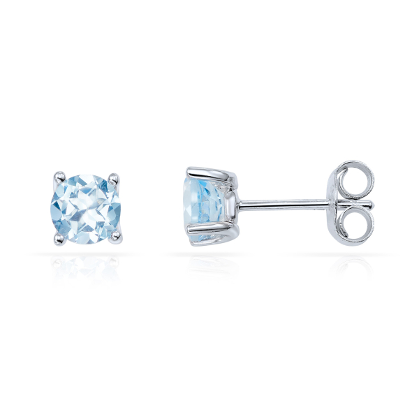 Ohrstecker Sky Blue Topas Silber 925 rhodiniert - Ø 5mm