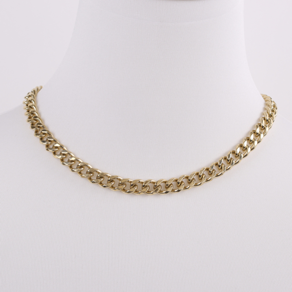 Chunky Chain Edelstahl PVD-Vergoldung - Panzerkette facettiert - 9,0mm breit - Bild 2