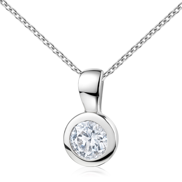 Anhänger Zirkonia Weiß Silber 925 rhodiniert - Ø 7mm - Bild 2