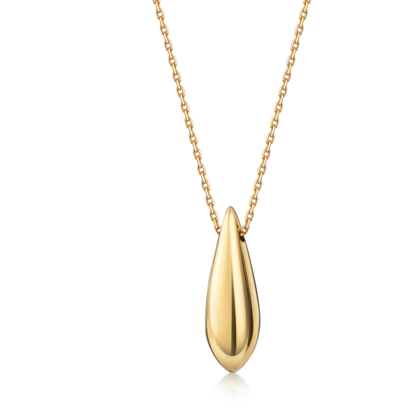 Collier mit Anhänger Drop Silber 925 vergoldet - Drop 6,8x20mm