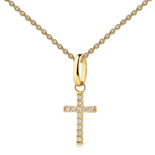 Anhänger Kreuz Gold 333 - 12 Zirkonia - Bild 2