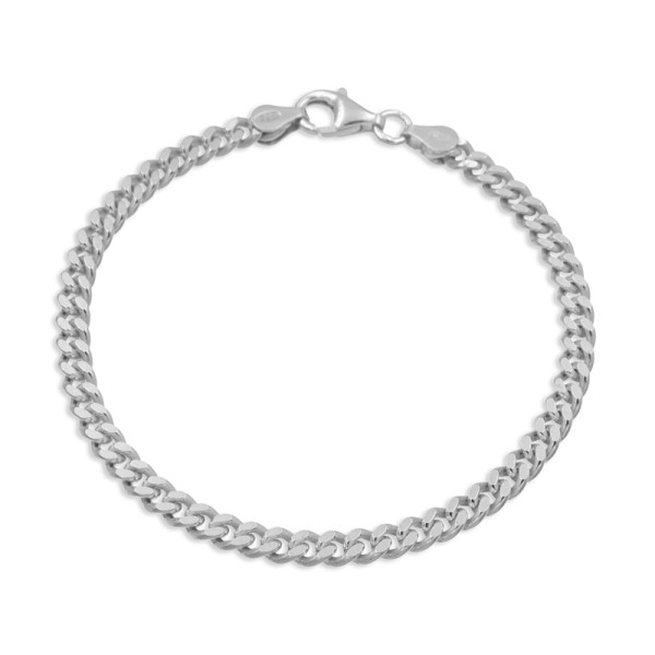 Panzerarmband Silber 925 - 4,3mm breit - 2-seitig diamantiert