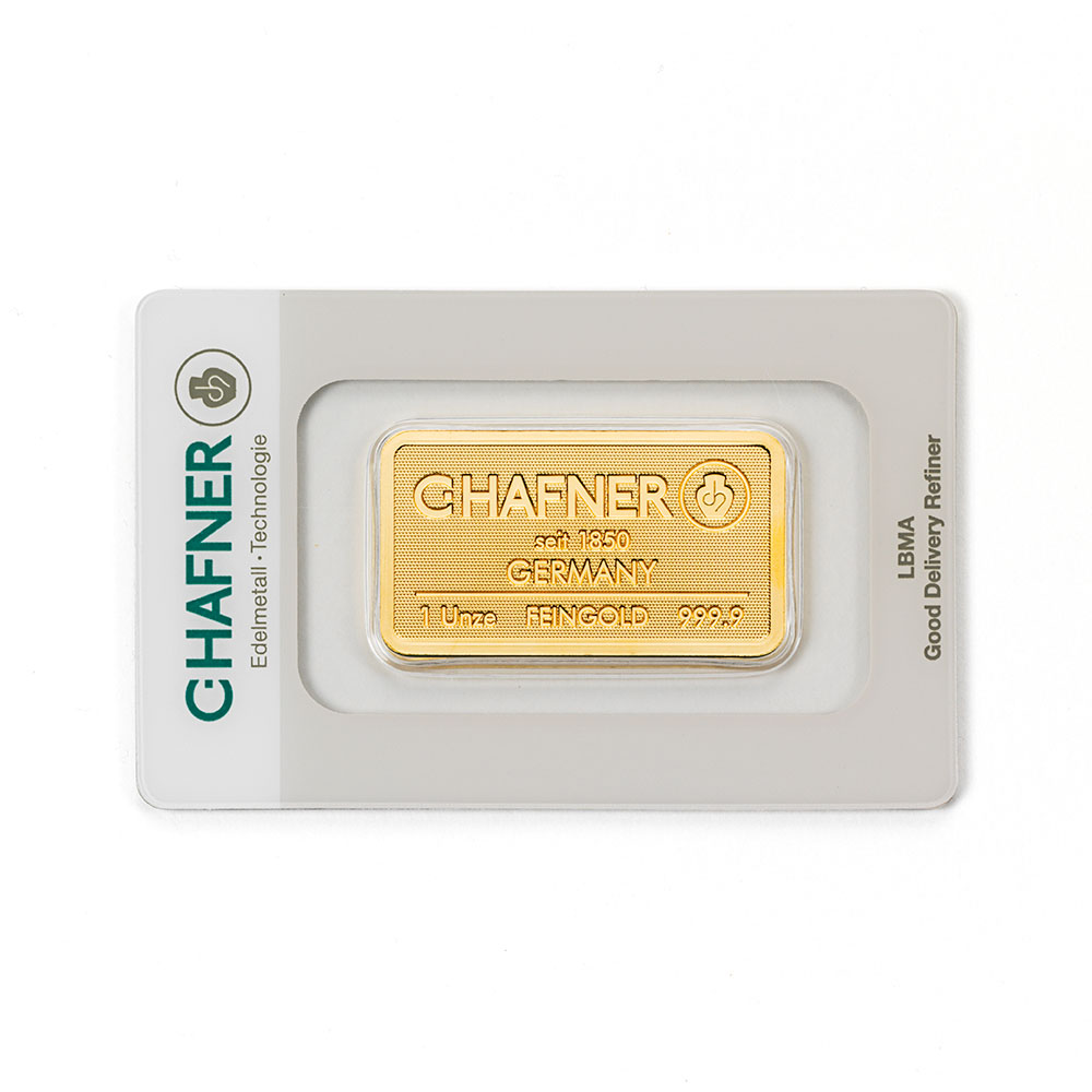 1oz Goldbarren C.HAFNER - 999,9 Feingold - Neuware