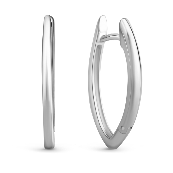 Klappcreolen Silber 925 rhodiniert - 21x14x1,8mm - Poliert