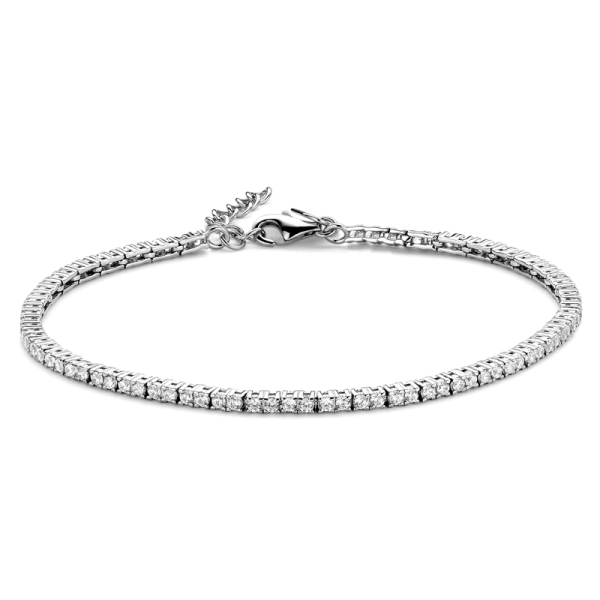 Tennisarmband Zirkonia Silber 925 rhodiniert - 2,5mm - Herz-Tag