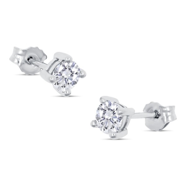Lovebird Ohrstecker Silber 925 rhodiniert - Zirkonia 101 Facetten - 5mm