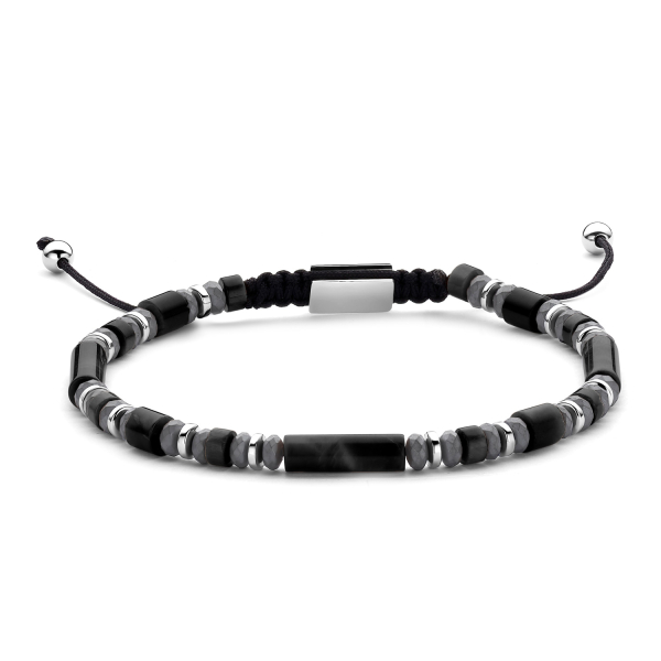 Frank 1967 Armband Edelstahl IPS - Achat und Hämatit