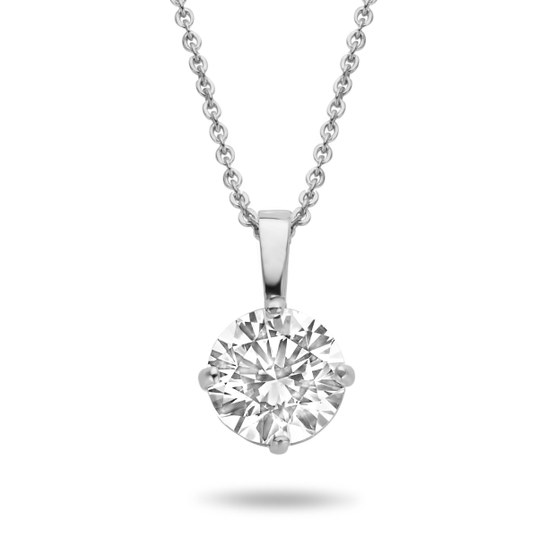 Collier mit Anhänger Zirkonia Weißgold 585 - 6mm, 4 Stotzen