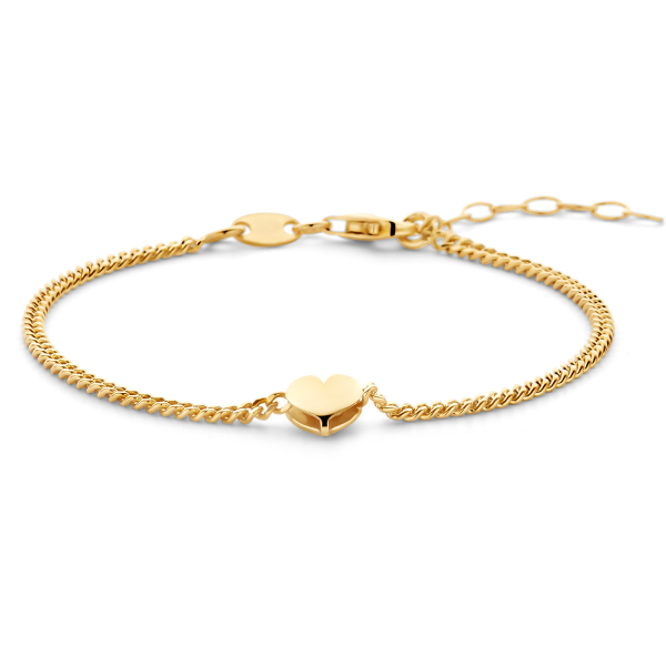 Armband Herz Silber 925 vergoldet - Herz 6x6mm