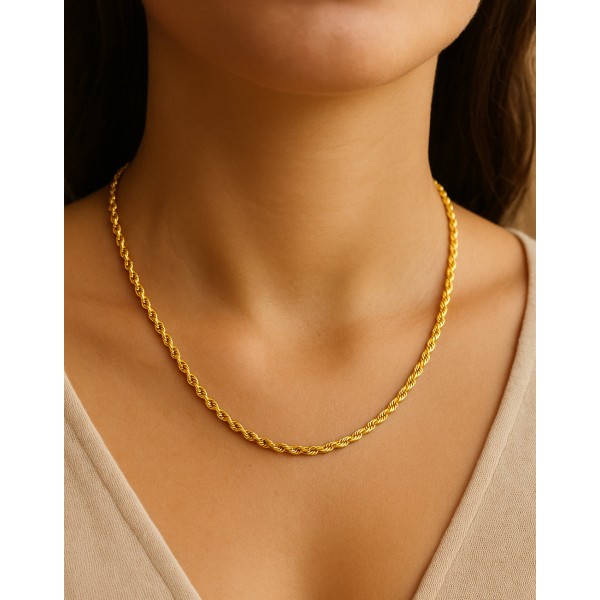 Kordelkette Gelbgold 333 - Leicht gefertigt - 2,2mm breit - 42cm - Bild 2