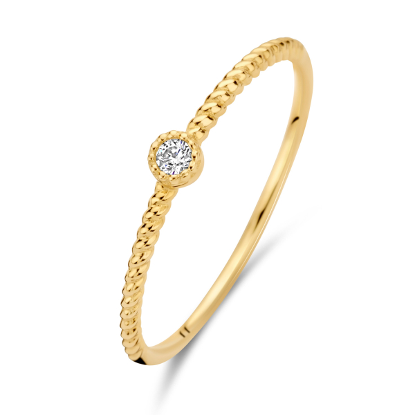 Damenring Zirkonia Gold 585 - 1,1mm breit