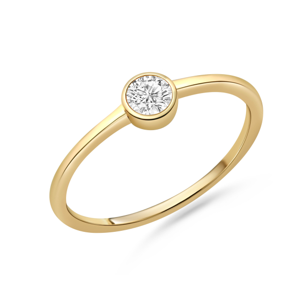 Lovebird Damenring Gelbgold 585 - Lab Grown Brillant 0,20 ct. - Zargenfassung