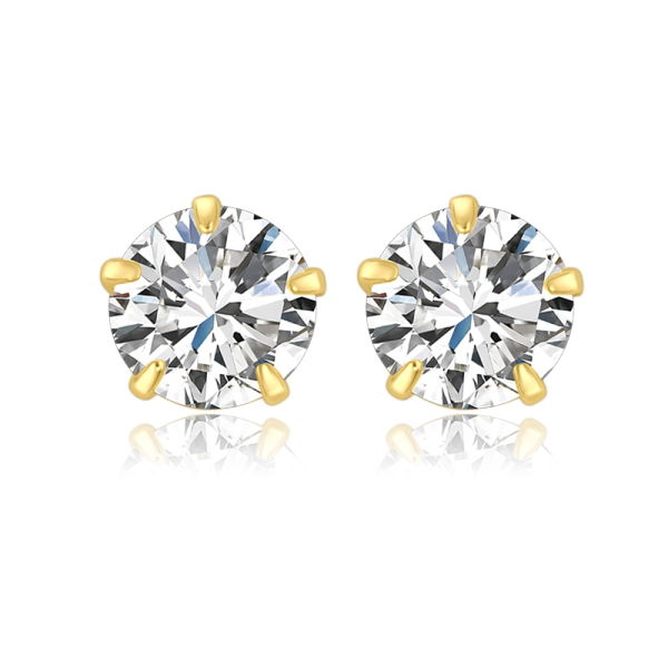 Lovebird Ohrstecker Silber 925 vergoldet - Zirkonia 5mm - Qualität AAAA