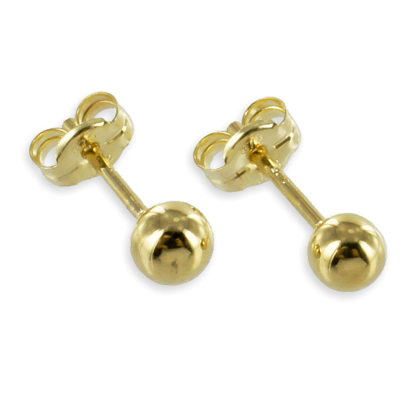 Ohrstecker Kugel Gold 333 - Hochglanz - 4mm