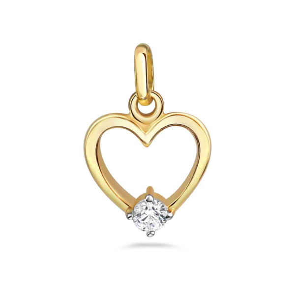 Anhänger Herz Gold 333 teilrhodiniert - Zirkonia - 11x10mm