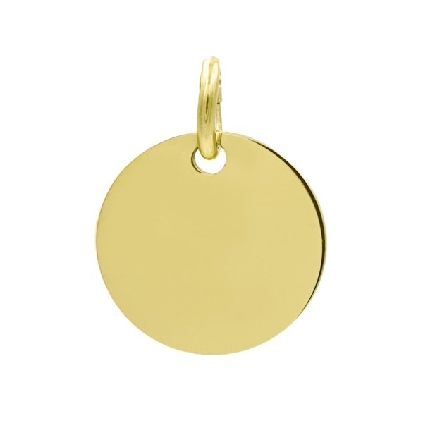 Anhänger Gravurplatte rund Gold 585 - Ø 18mm