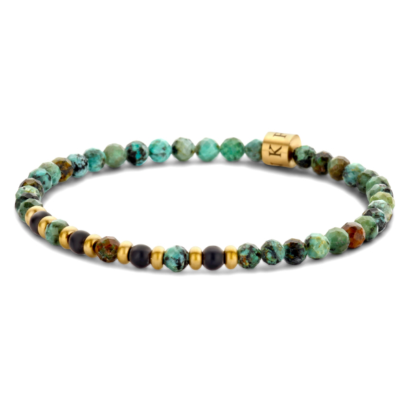 Frank 1967 Armband Afrikanischer Amazonit und Achat Edelstahl IPG - 4mm