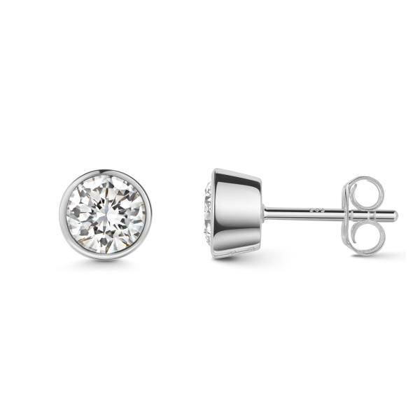 Lovebird Ohrstecker Weißgold 585 - Lab Grown Brillanten 0,50 ct - Zargenfassung