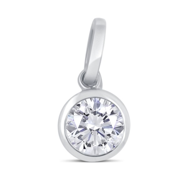 Lovebird Collier mit Zirkonia 101 Facetten 5mm Silber 925 rhodiniert - Anhänger 6,3mm - Bild 2