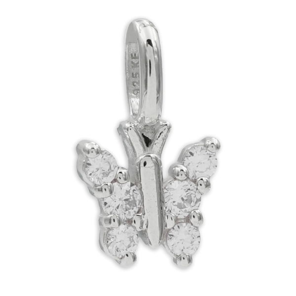Anhänger Schmetterling Silber 925 rhodiniert - 6 Zirkonia